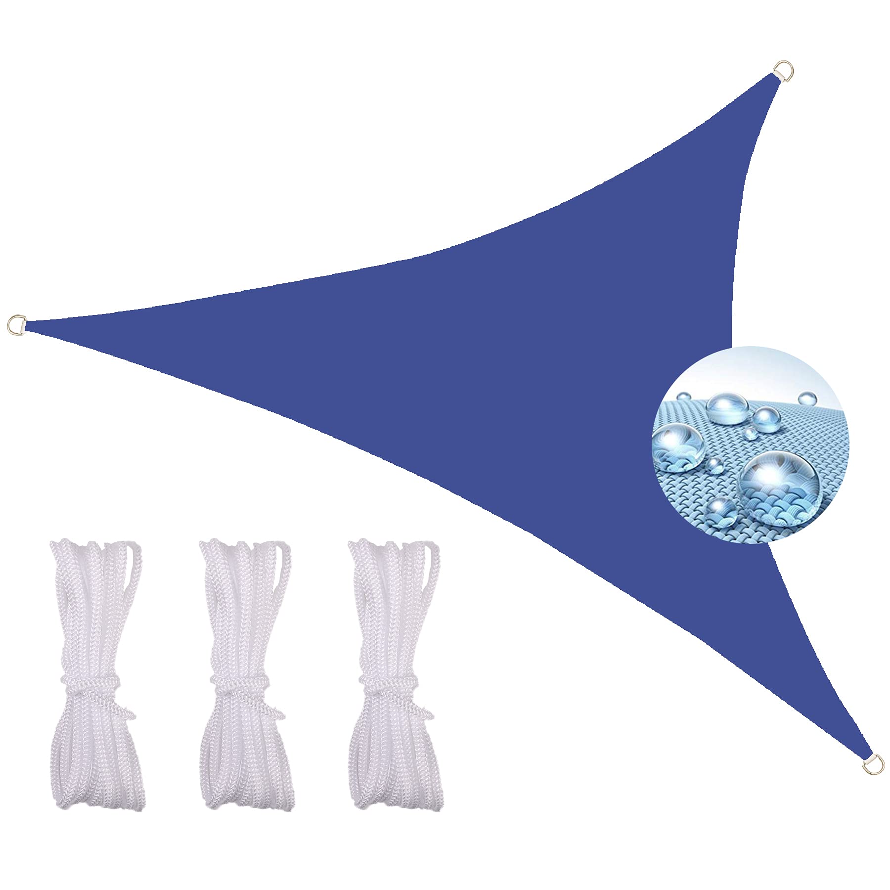 Voile d'ombrage triangle 6x6x6m en tissu haute densité bleu royal