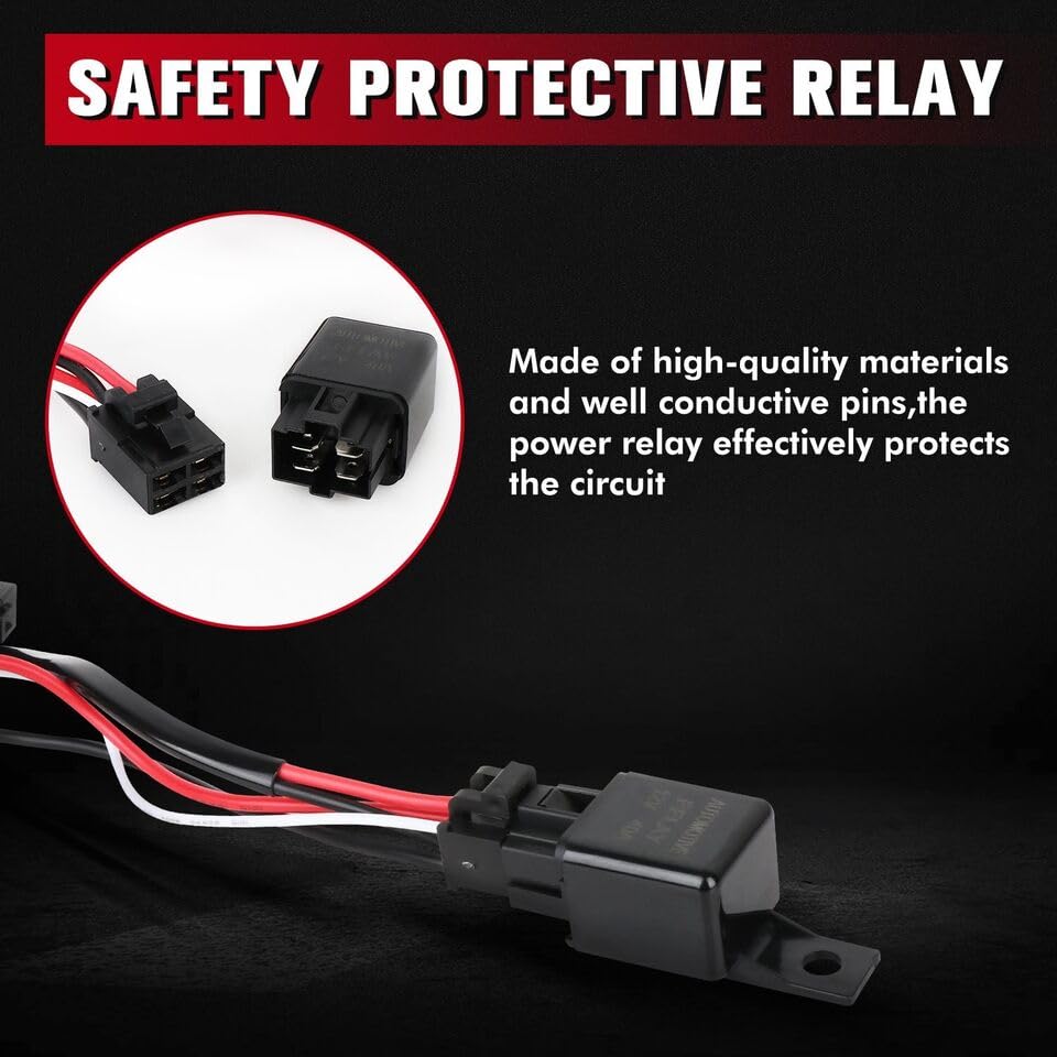 Generic Wiring Harness Kit ON-OFF Push Switch Relay LED Work Fog Light Pods Bar Car Boat