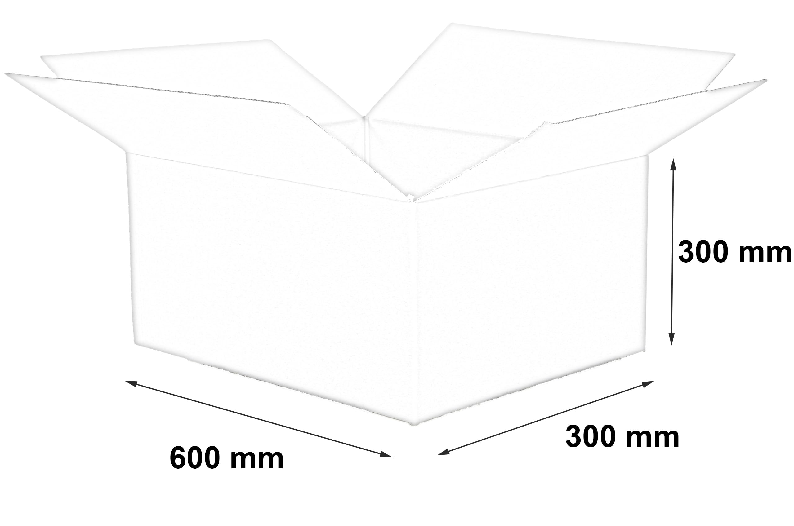 50 Stück Faltkarton 600x300x300 mm Innenmaß Versandkarton E-commerce Karton 1-Wellig 400G Braun Kartonage Verpackung Postkarton Versandschachtel Paket Päckchen