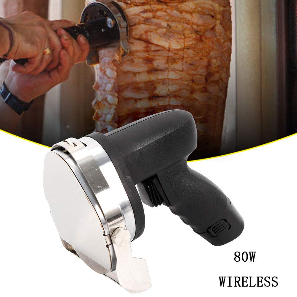 Commercial Shawarma électrique de coupe, sans fil Gyro Cutter, Rechargeable Barbecue Couteau sans fil Kebab Cutter Slicer