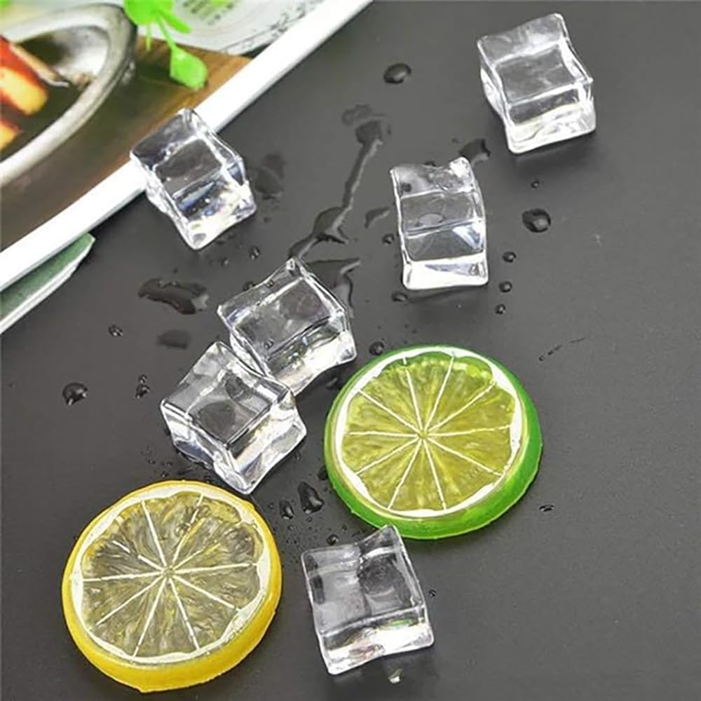 Clear Acrylic Fake Ice Cubes - 50 Pack -4