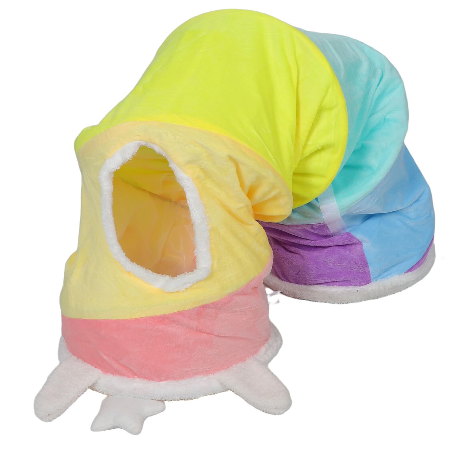 Túnel plegable para gatos pequeños que elimina el aburrimiento con papel crujiente