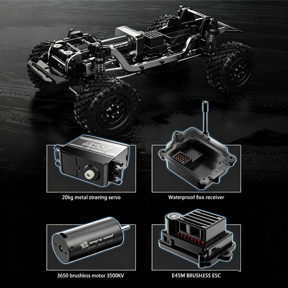 H12Y RC Crawler pojazd wspinaczkowy, zdalnie sterowany samochód ciężarowy 1/12, model 4WD Off-Road All Terrain, samochód wspinaczkowy 2,4 G, bezszczotkowy silnik RC, zdalnie sterowany samochód
