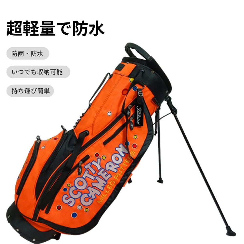 黒とオレンジのゴルフバッグ new balance キャディバッグ 黒/オレンジ new balance ゴルフバッグ 黒