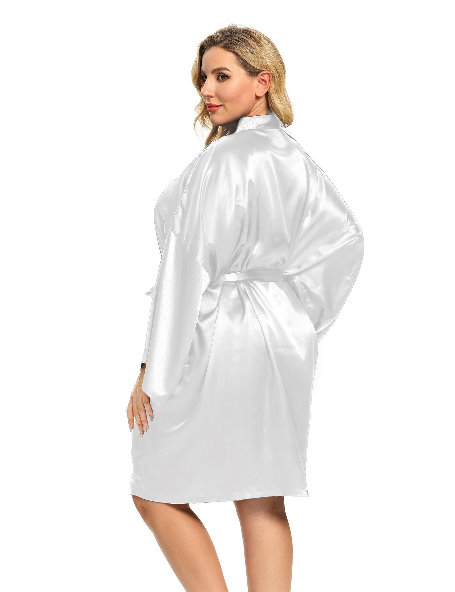Lot de 5 peignoirs de bain en satin soyeux pour femme Grande taille