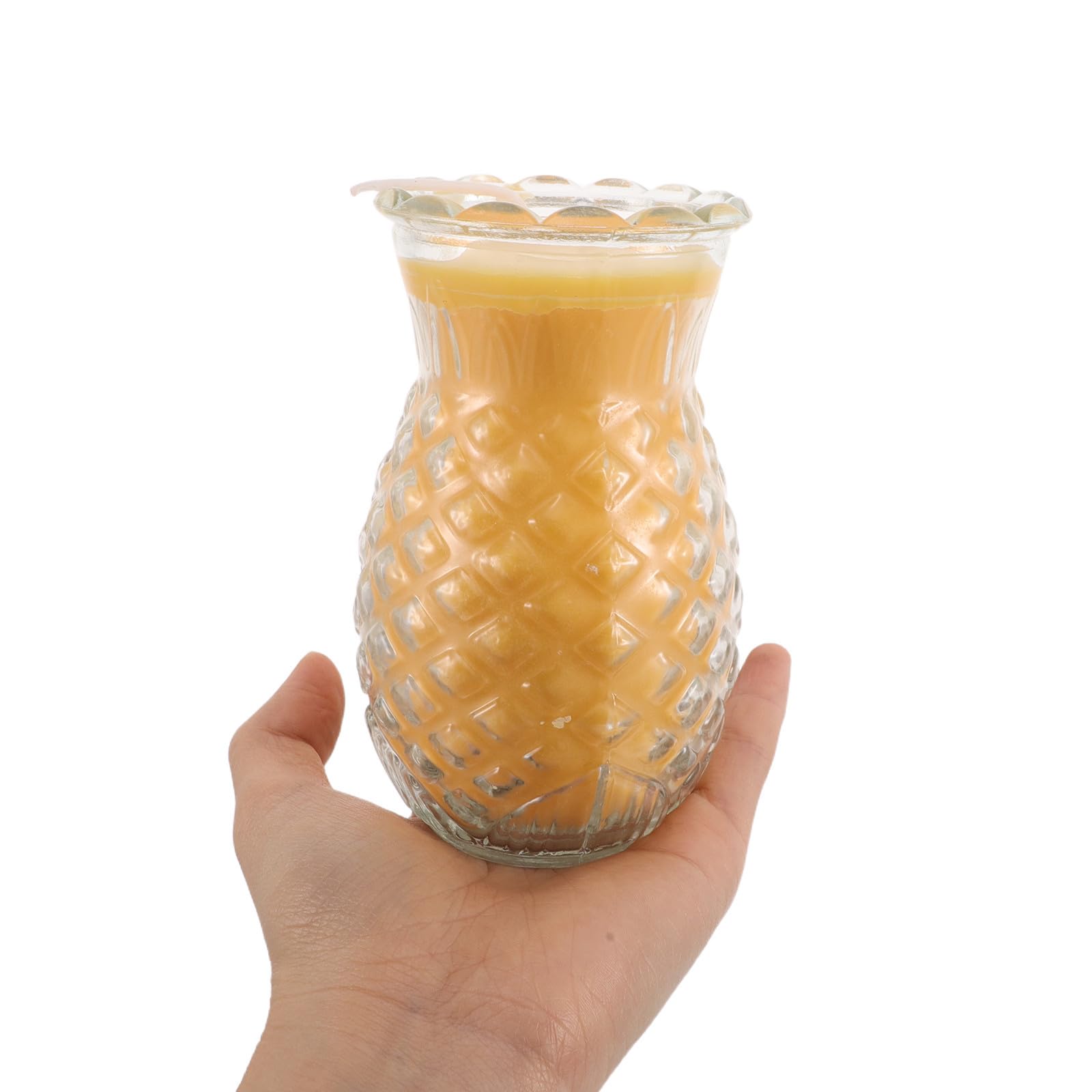 Operitacx 2 Pezzi Lampada a Olio a Forma di Ananas Gialla per Preghiera Religiosa Illuminazione Costante e Fino a 3 Giorni in Vetro per Rituali Casalinghi e Occasioni Religiose
