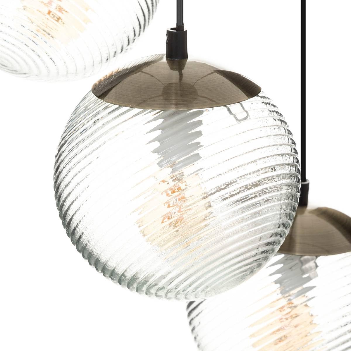 Atmosphera Suspension x3 boule en verre Night Or