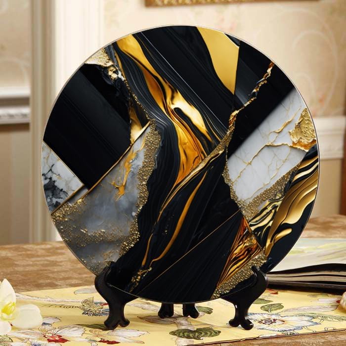 Sunset 10-inch Ceramic Plate for Wall Display or Tabletop, with Stand & Hook DP-24850192