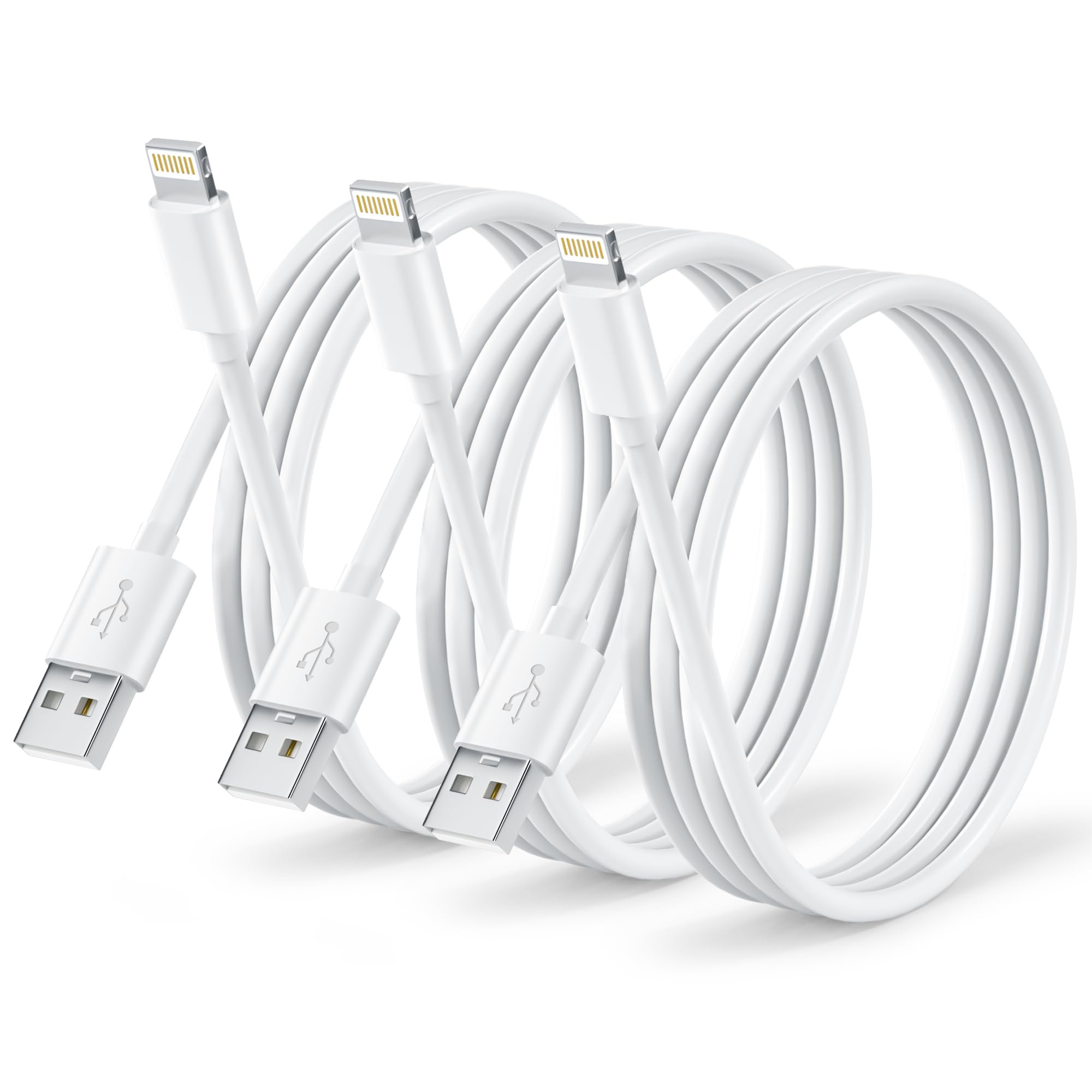 Cavo iPhone Originale Apple Certificato MFi, Cavo Lightning 1M 3Pezzi, Cavo Ricarica iPhone Cavetto iPhone Carica Rapida Filo Caricatore per iPhone 14 13 12 11 Pro Max/Mini/XS/XR/8/7/6 Plus/5/SE/iPad