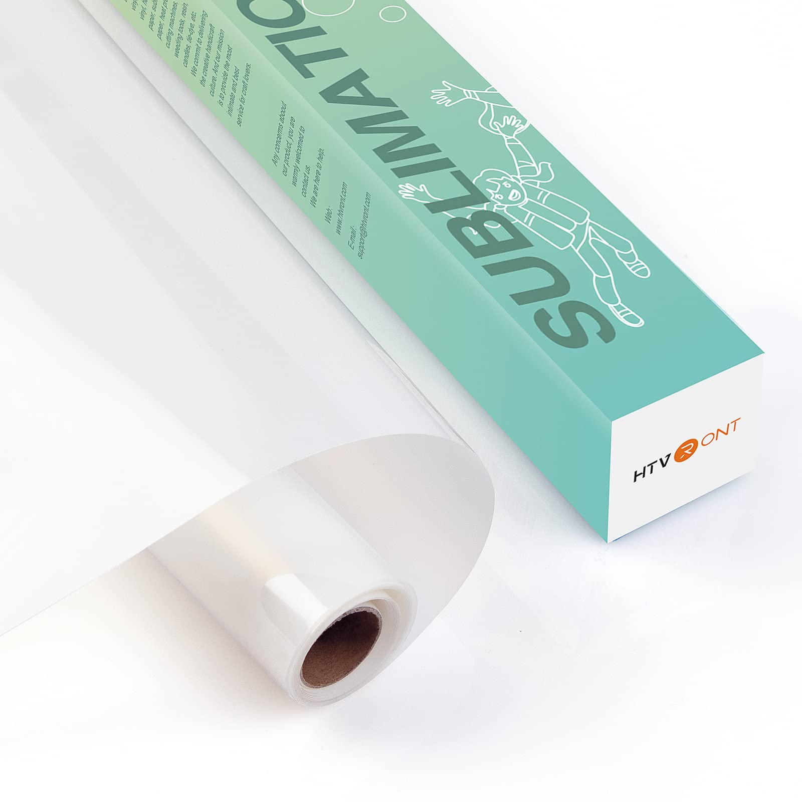 HTVRONT Clear Sublimation HTV Matte - 12" X 5FT Upgraded Sublimation Vinyl - Wash Durable Clear Dye Sub HTV for Light-Colored Cotton Fabric