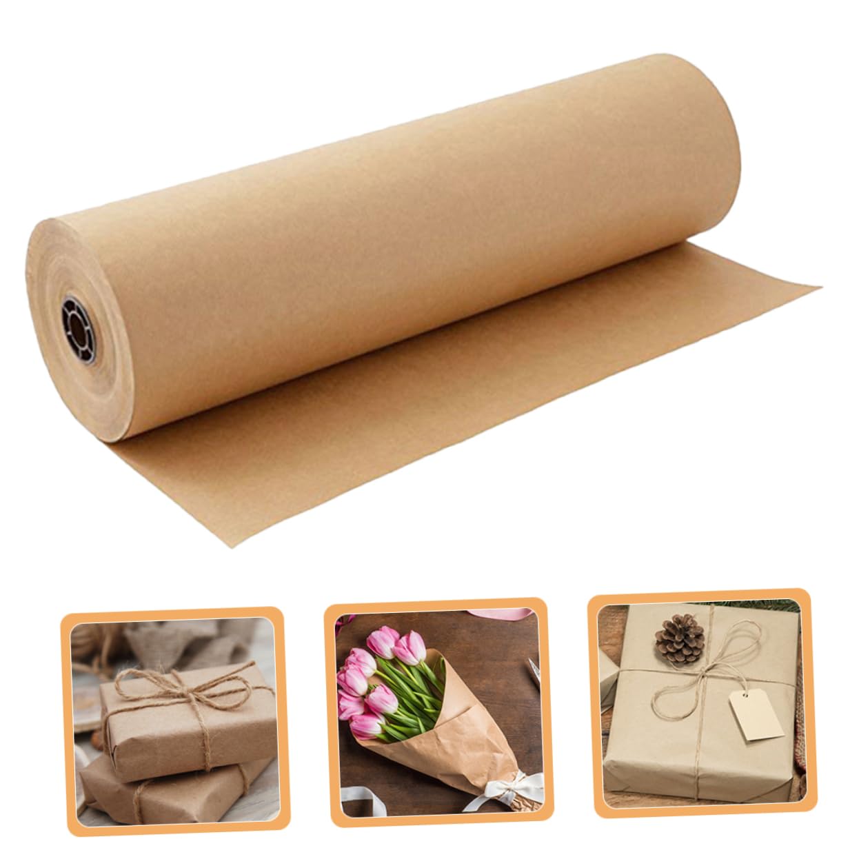 HAPINARY Geschenkpapier Rollen Braun 2 Stück Diy Verpackungspapier Zum Geburtstag Bastelprojekte Kreativ Gestalten Sicheres Papiermaterial Leicht Schneiden Schlicht