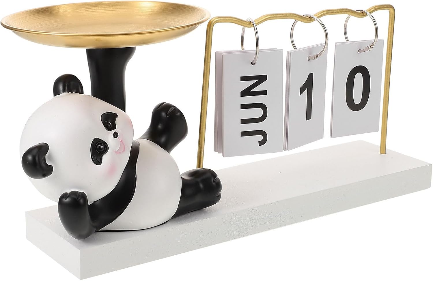 Panda Calendar Decorative Tray with Date Display for Desk Decor