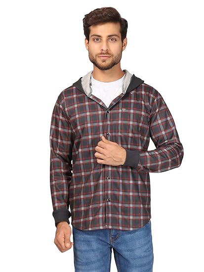 Mens Regular Fit Printed Brushed Fleece Hooded Sweatshirts/Sweaters