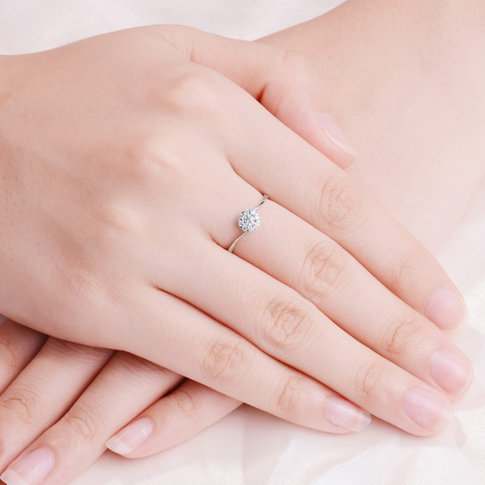9K/14K/18K Echtgold Hochzeitsringe für Damen Moissanit 0.5-0.8ct Ewigkeitsring Verlobungsringe für Sie