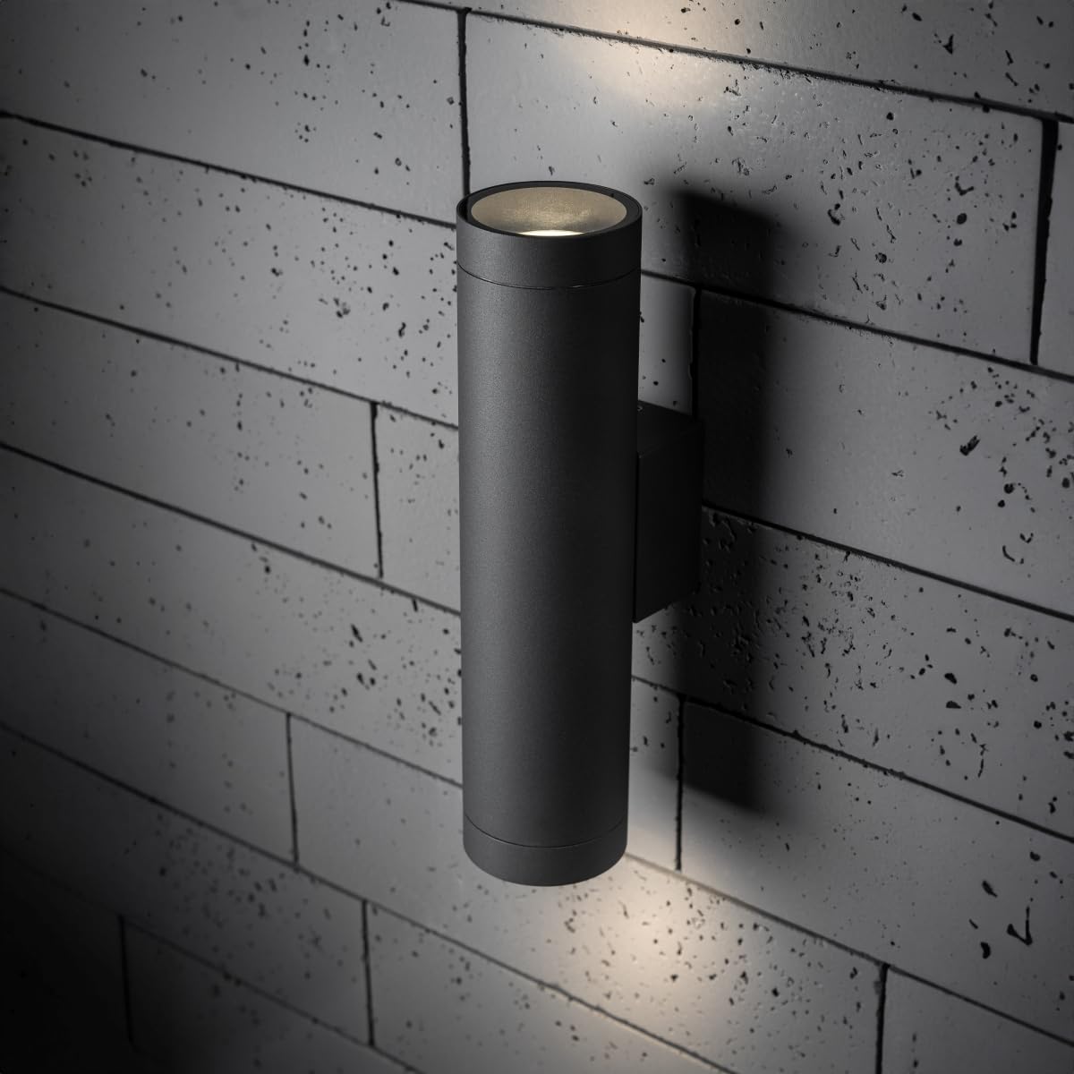 CGC Lighting Outside Outdoor Wall Light Extra Long Large GU10 Double Up and Down Spotlight IP44 Aluminium (Grey)