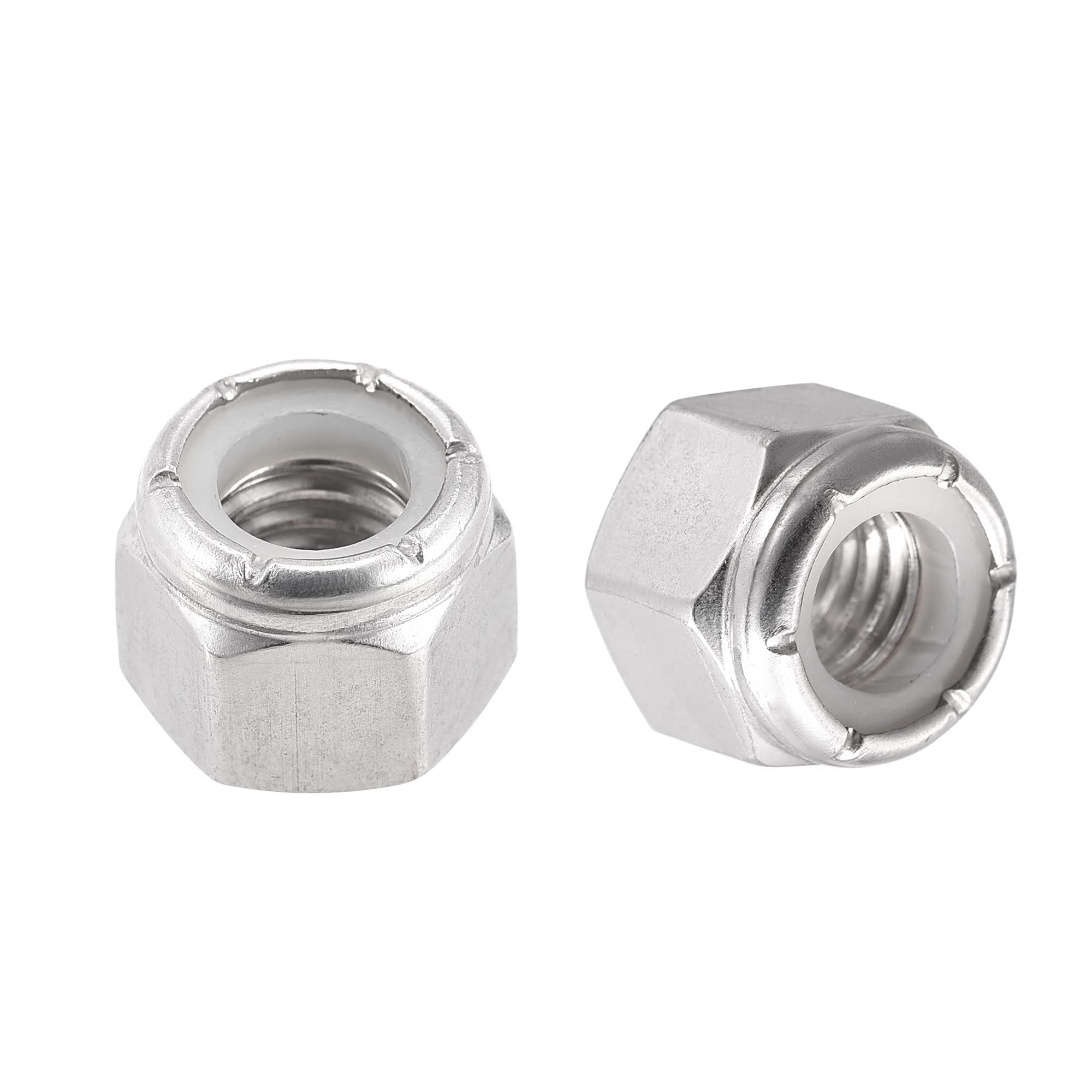 TA-VIGOR 10Pcs 3/8-16UNC Nylon Hex Lock Nuts, 304 Stainless Steel Nylon Insert Self-locking Nuts