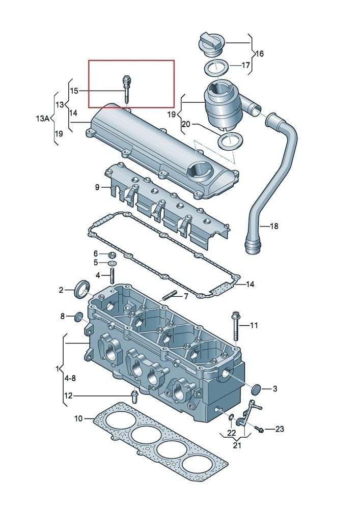 Tornillos de Cubierta de válvula de 8 Piezas 06B103831H 06B103831F, Aptos for Audi A3 S3 A4 S4 Skoda Octavia VW Golf Jetta Caddy Passat Bora Touraan Recambio