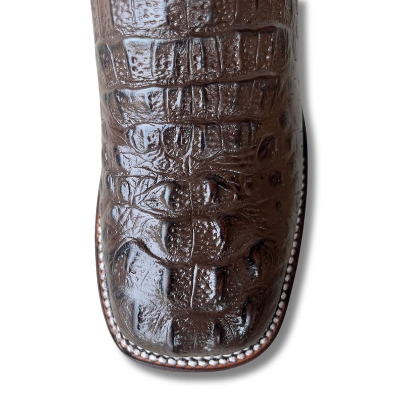 Image of Men's Alex Exotic Caiman Python Western Cowboy Boots Square Toe Pull On Tall Shaft bota de vaquero para hombre