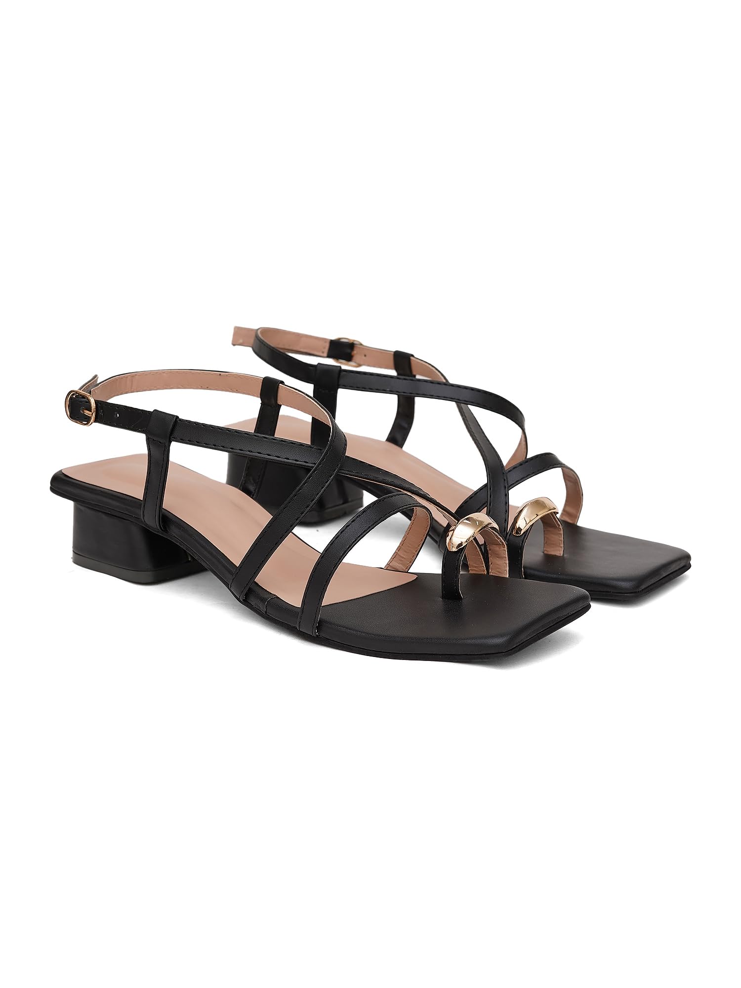 Women’s Block Heel Slip-On Sandals Stylish |Comfortable Heel Party Footwear Heels with Ankle Strap Design-image-38