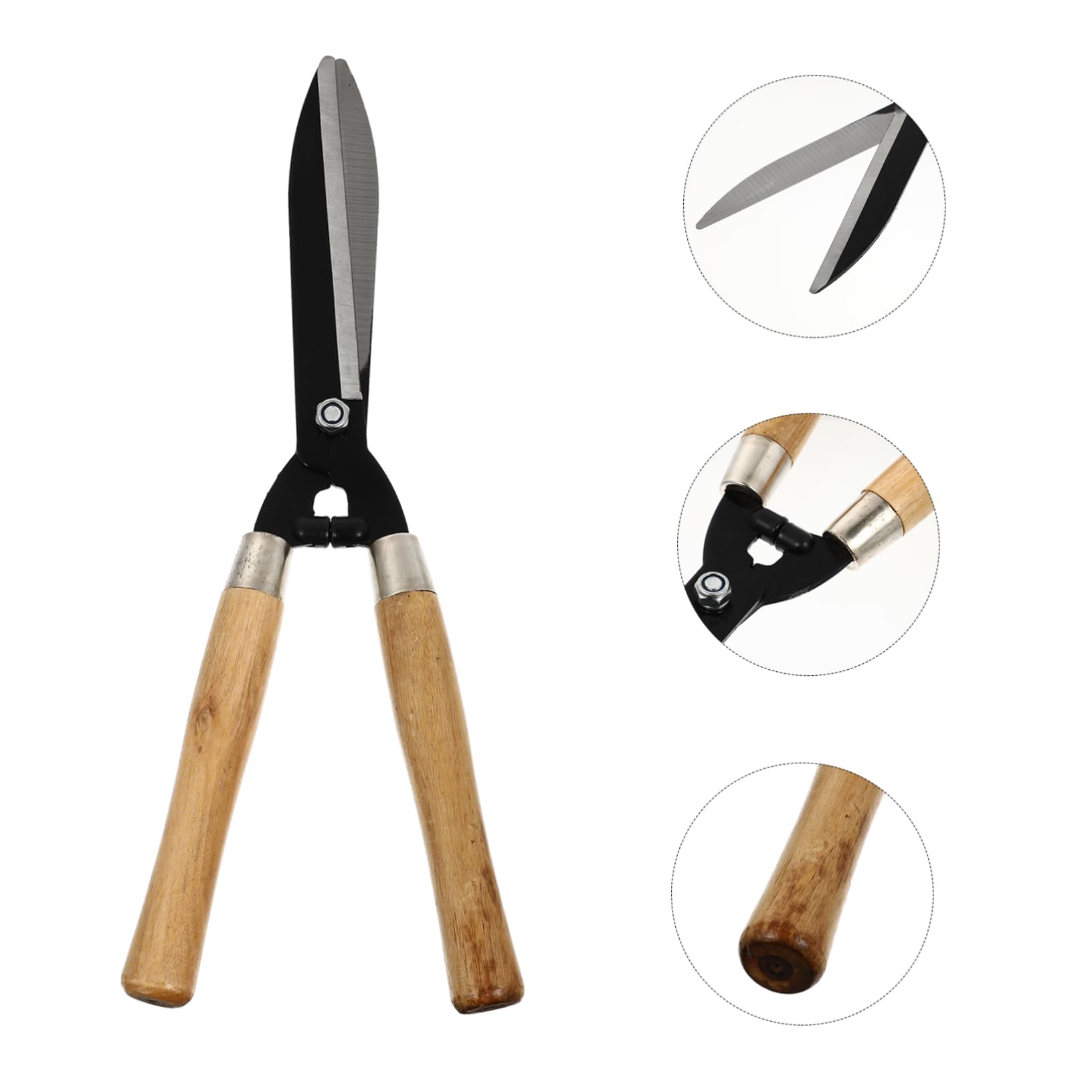 1pezzi Forbici Da Giardino Per Potatura Impugnatura in Legno Lame in Acciaio Temprato Affilate Utensili Per Innesto Per Alberi e Prato Forbici Da Siepe Ergonomiche Per Giardinaggio