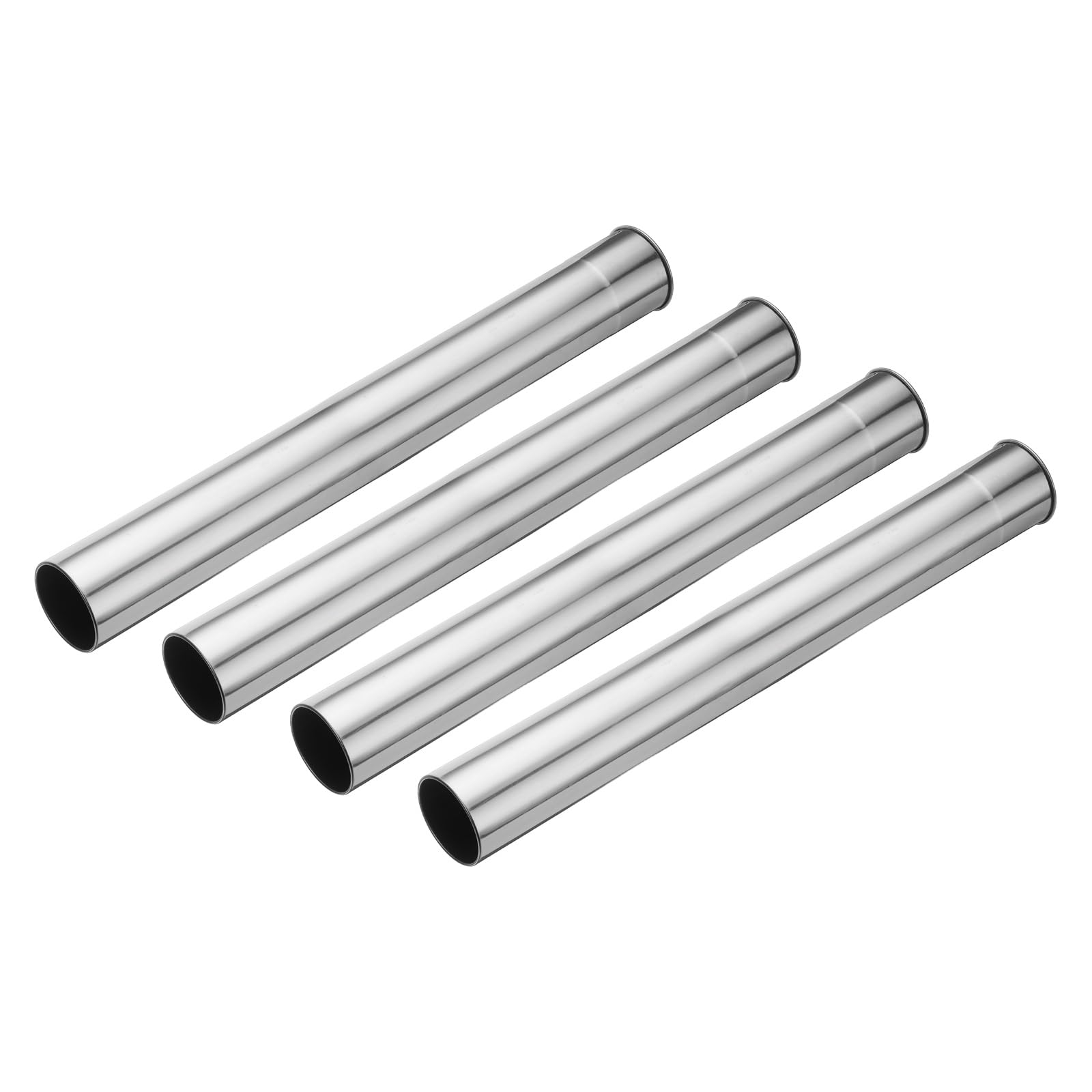 PATIKIL 6x40cm Stove Pipe, 4Pcs Stainless Steel Thickened Lengthen Straight Tent Stove Chimney Pipe with Turned Edges Flue Extension for Camping Stove Vent Water Heater Smoke Exhaust