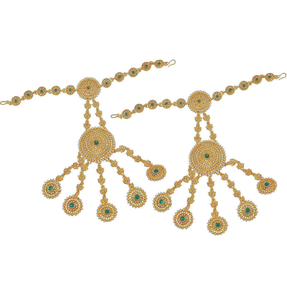 Meira Jewellery Padmavati Hathpanja With Green Stone For Women (Pair) (B08CVPTN5N) Amazon Price History, Amazon Price Tracker