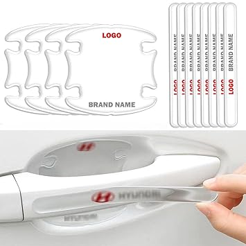BRAINLE 12PCS Transparent Car Door Handle Protector Accessories Door Bowl Paint Protection Film Anti-Scratch Stickers Cover(Compatible for Hy-undai Venue,Creta,i10,i20,Aura,Verna,Tucson,Kona,Alcazar)