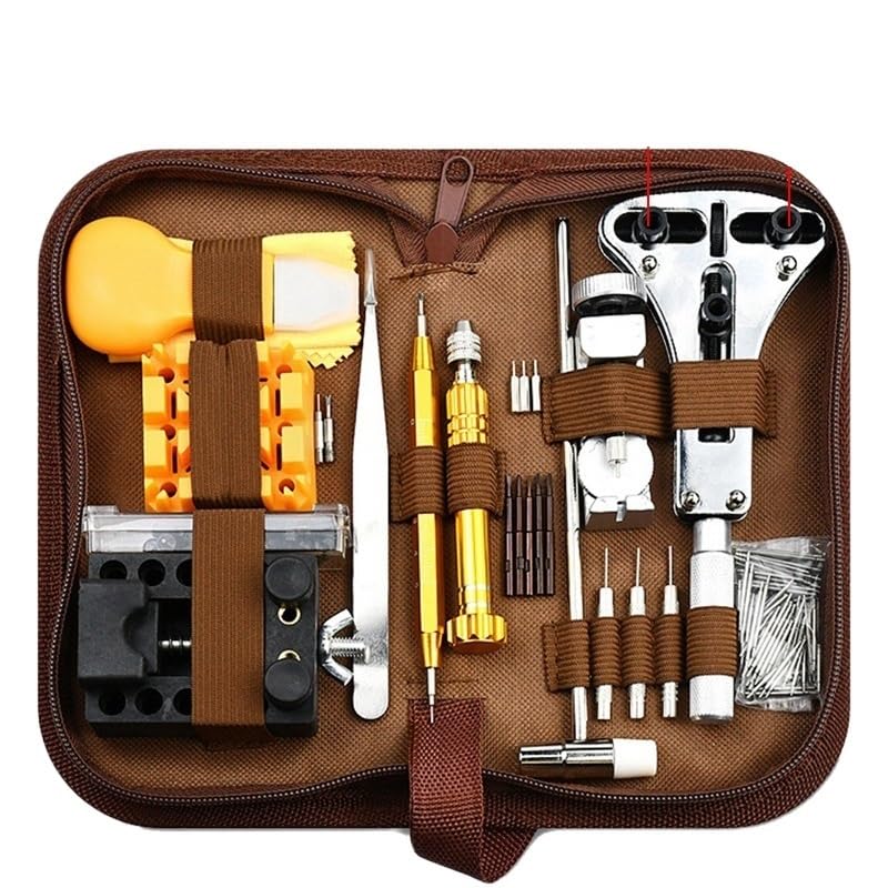 Herramientas Relojero Kit de herramientas de reparación de relojes, conjunto de abridor, carcasa trasera, piezas de reparación de mantenimiento, accesorio de repuesto de batería Kit Relojero(149 Pcs)