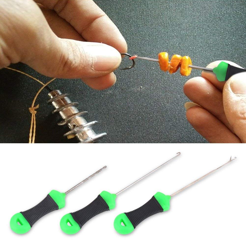 Alomejor - Juego de 3 Brocas para Pesca de Carpas, Accesorios de Pesca Resistentes para Línea de Pesca, Herramientas Eficientes para Montaje de Anzuelos y Enganches Seguros, Ideal para Pescadores