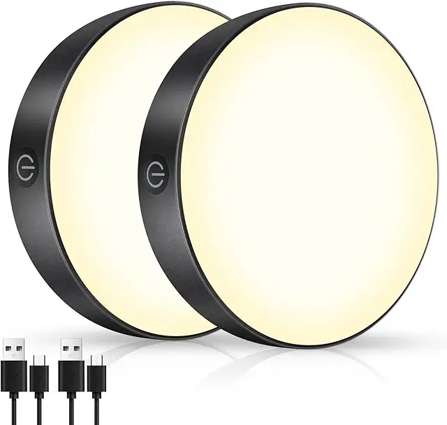 Wiederaufladbare dimmbare LED Lampe auf Batterie, warmweiß 3000K (2 Stück)