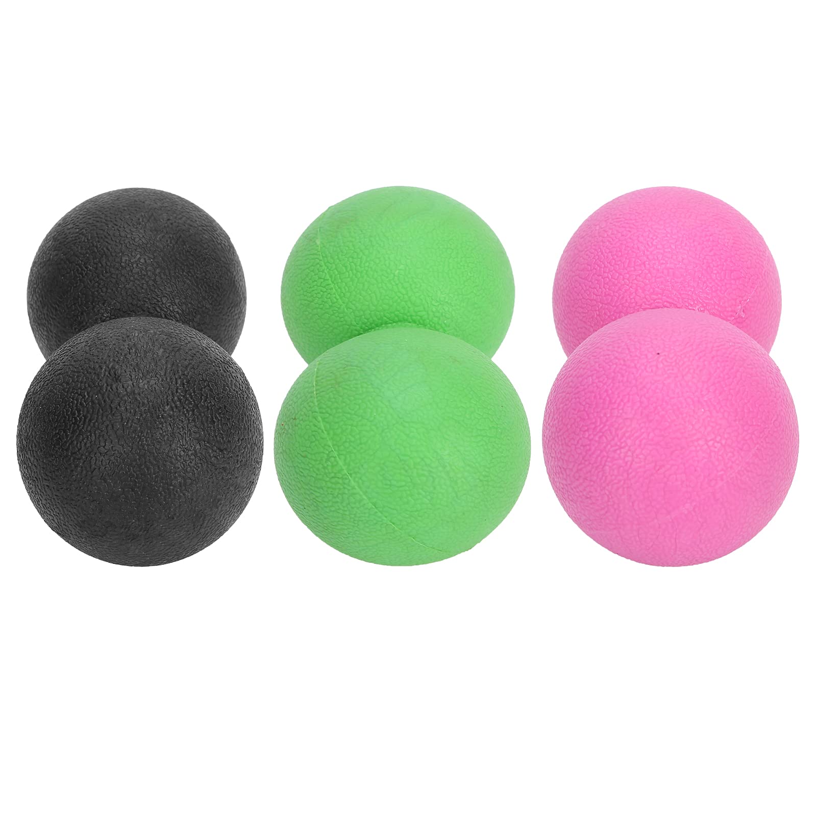 Hidyliu Yoga-Massageball-Set für Muskelentspannung und Triggerpunkttherapie – Tragbare TPR-Massagebälle, Geeignet für Sportler und Büroangestellte, 3er-Pack (Schwarz+Rosarot+Grün)
