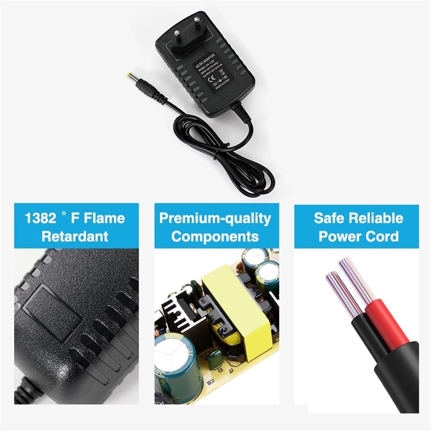 ALKOY AC 110-240V DC EU US Pulg Power Adapter 12V 9V 5V 6V 15V 3A Power Charger Adaptor Supply for LED Light Strip 5.5 Mm X 2.1 Mm (Color : US, Size : 12V_3A)
