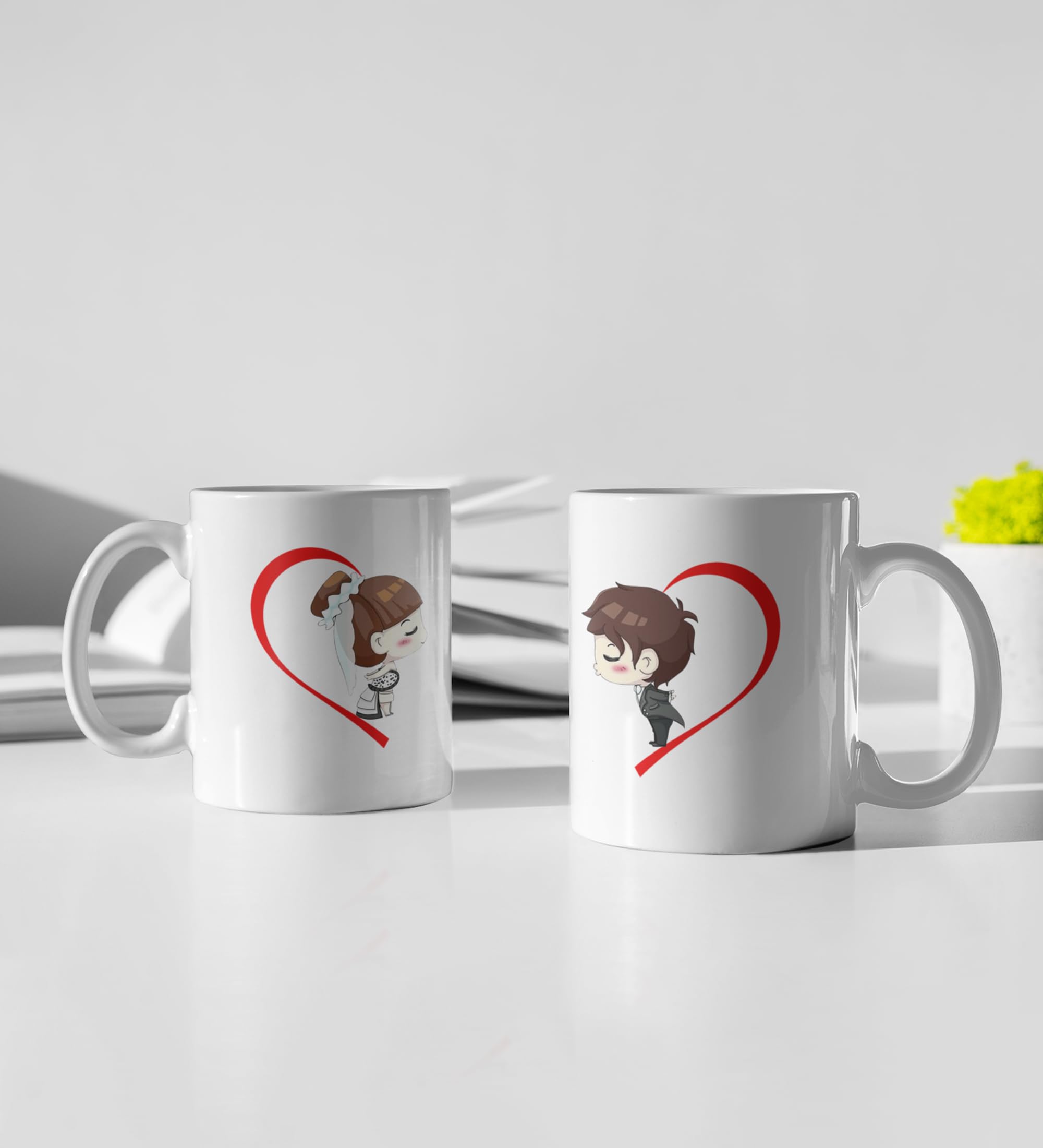 Yellow Orrange My Better Half 250ml Ceramic Coffee Mugs Print for Couples 2