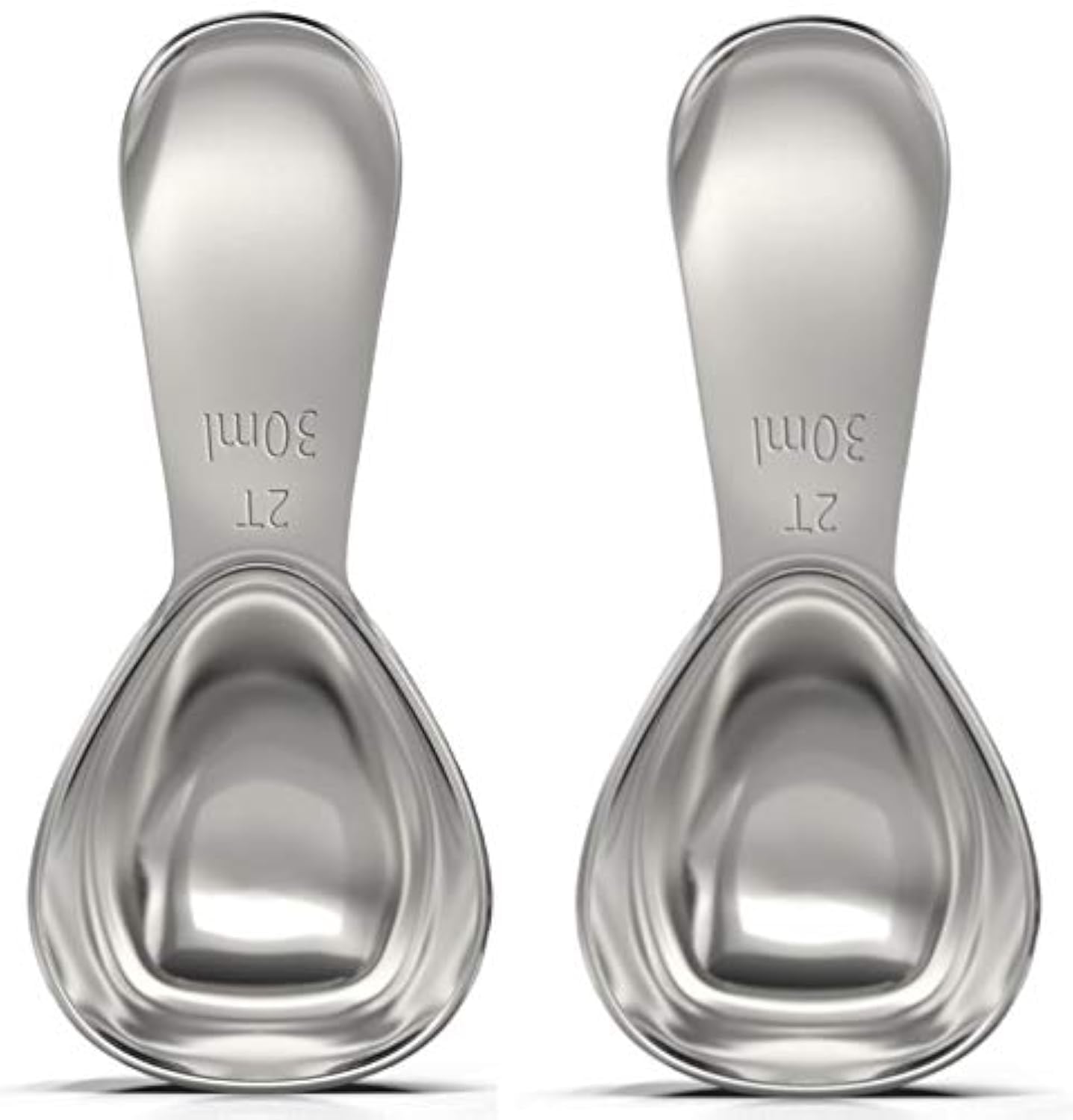 BALCI - Stainless Steel Coffee Scoop Set (2&2 Tablespoon, 30ml and 30ml) Exact Measuring Spoons for Coffee, Tea, Sugar, Flour and More! …