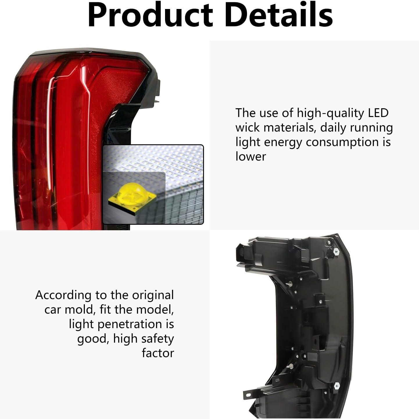 LED Tail Light Right Passenger Side Rear Lamp Compatible with Toyota Tundra 2022 2023 2024 2025 2026, OE# 81550-0C130, 3 Pin (RH-Right Passenger Side)