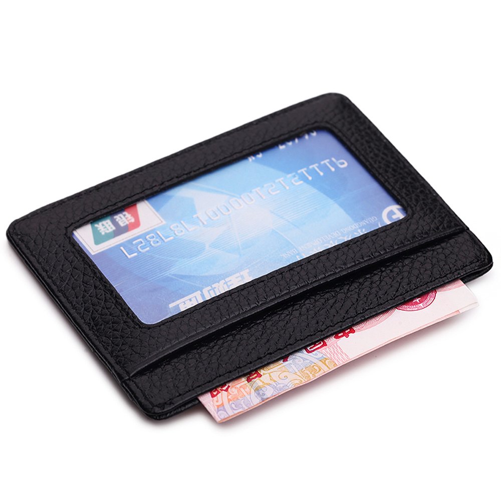 Buy MEKU Slim Leather Wallet Credit Card Case Sleeve Card Holder With ID Window Online at