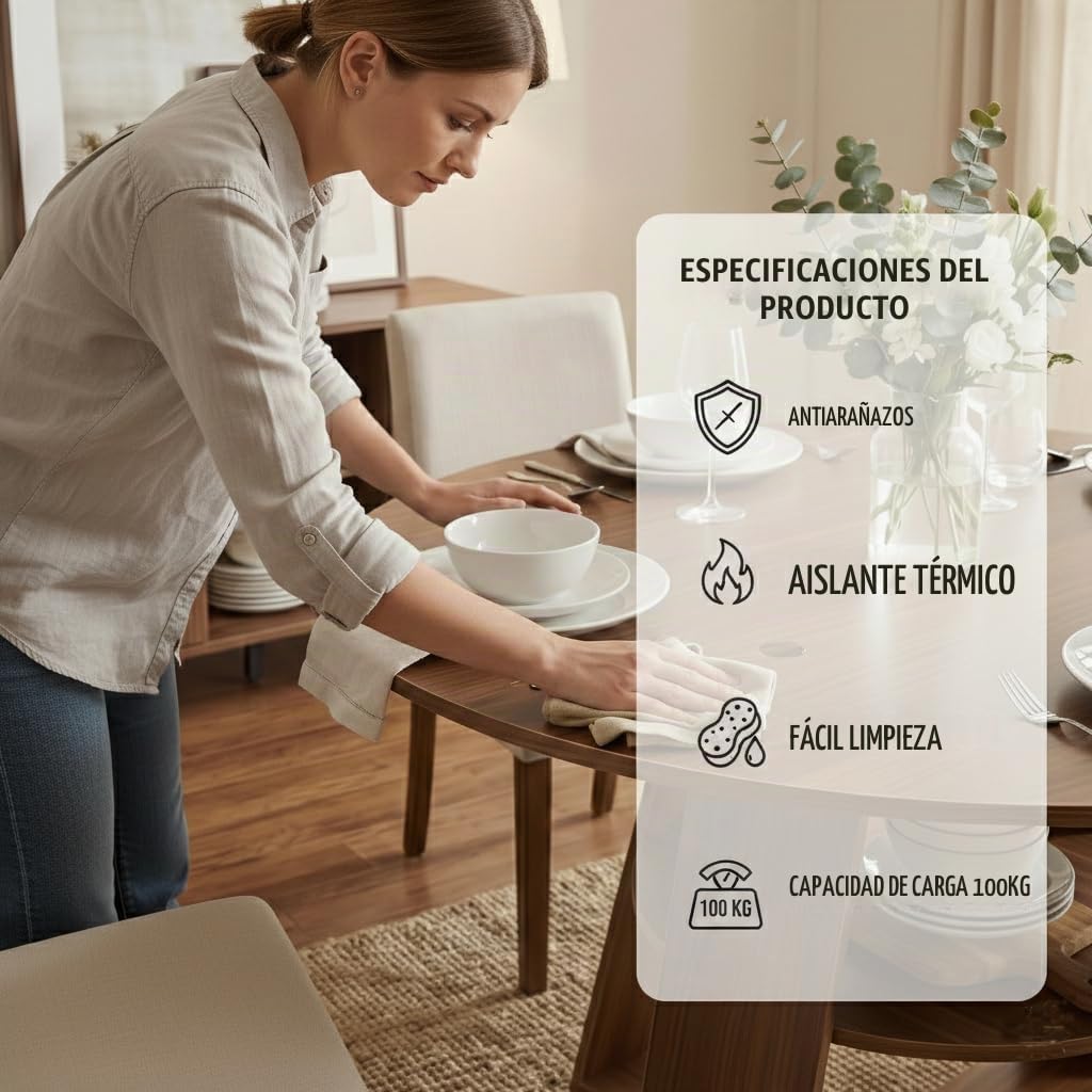 Mesa de comedor extensible/Mesa redonda 100/140 × 100 × 75 cm, mesa de cocina para 4–6 personas, mesa de comedor de madera con estante abierto, mesa extensible para comedor, cocina, sala de