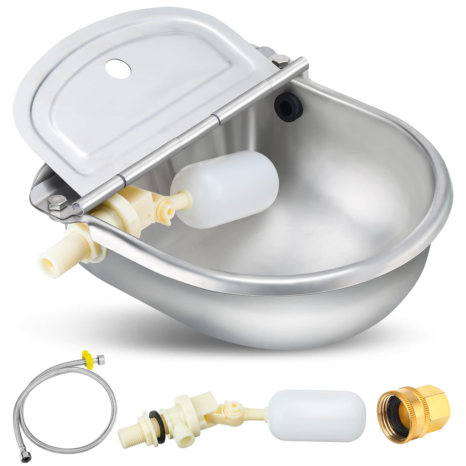 Buy 5 Pcs Automatic Water Feeder Trough with Pipe Hose, Float Ball Valves and Double Female