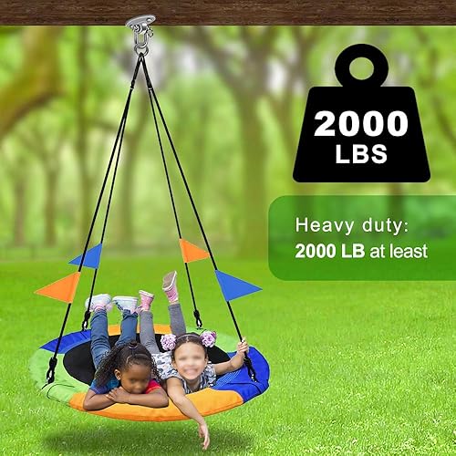 Miniatura 10 de SELEWARE Juego de colgadores de columpio de acero inoxidable SUS304, resistentes y giratorios de 360, capacidad de 2000 libras, juego de columpios,