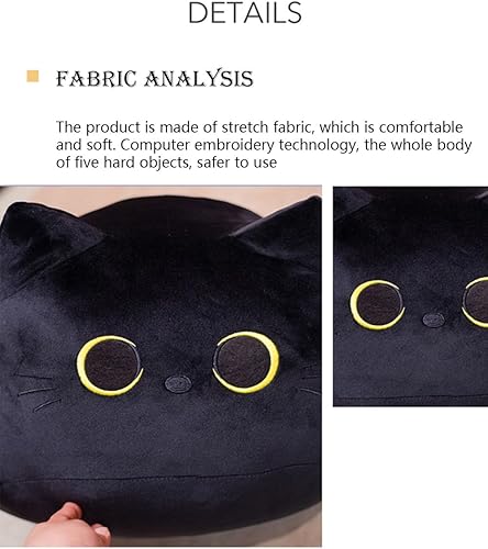 Miniatura 4 de Mochi - Peluche de gato suave de 12 pulgadas, cojín Kawaii de peluche para decoración del hogar, cumpleaños, día de San Valentín, accesorios (negro)