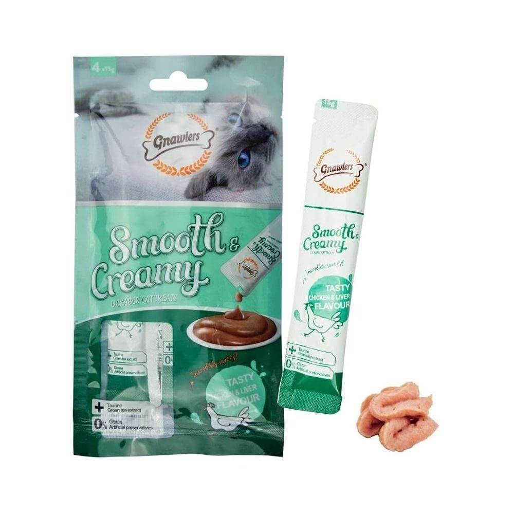 Gnawlers Rs Pet Cat Creamy Wet Treat 4x15g in 1 (Chicken & Liver Flavor Pack of 3) (B09N6JGV9Y) Amazon Price History, Amazon Price Tracker