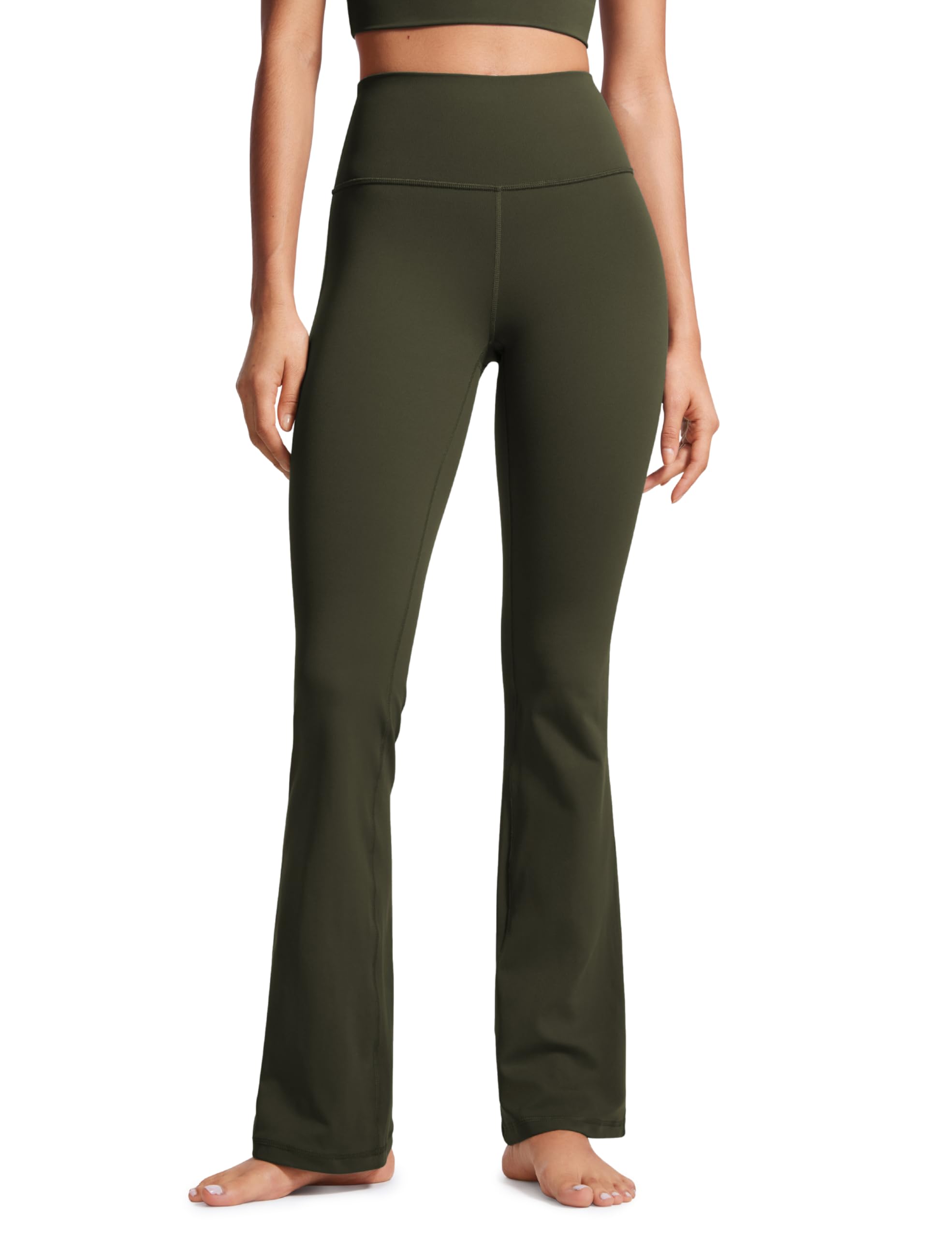 CRZ YOGA Butterluxe Flare Leggings 29"/30.5"/32"/33.5" - High Waist Bootcut Wide Leg Lounge Womens Yoga Pants with Pocket