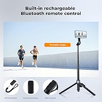 Vista 7 de K&F CONCEPT Popod - Trípode para teléfono de 183 cm, clip 3 en 1 y palo magnético para selfie con control remoto, soporte de trípode automático