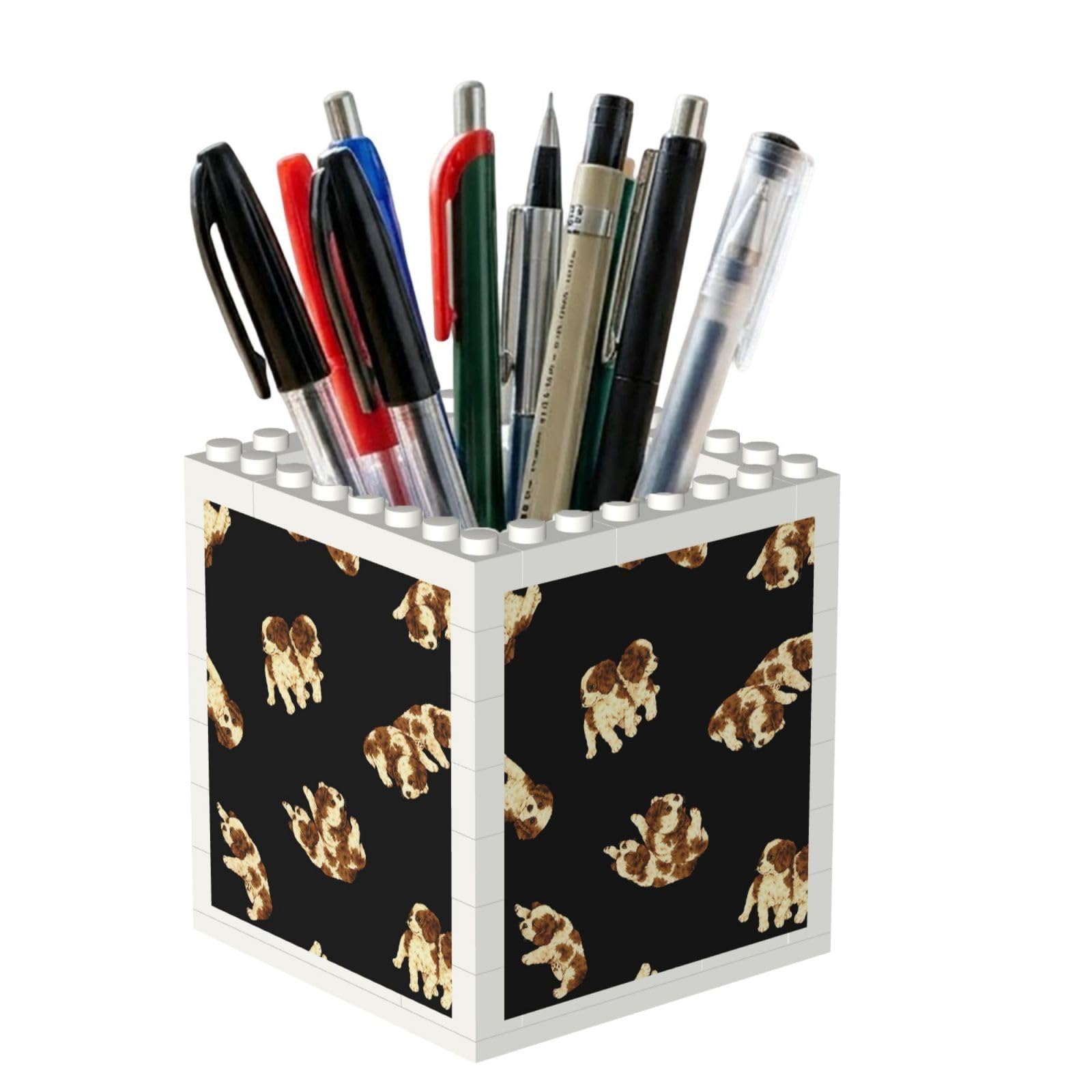 Poadnly Cavalier Puppy, Pen Pot Pencil Holder for Office Home School, Compact Desk Organiser for Office Stationery