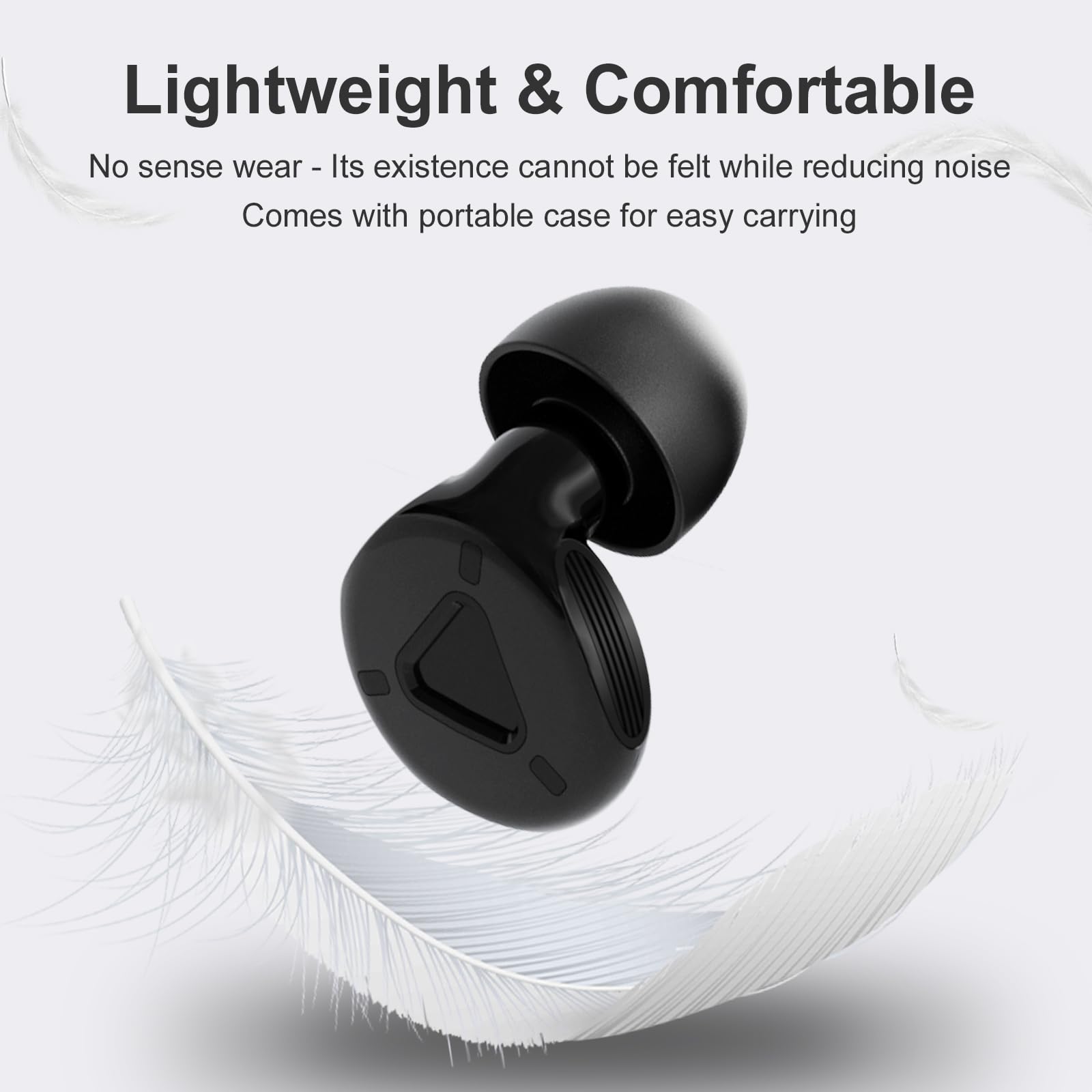 Tapones para los oídos para dormir con cancelación de ruido, 2 juegos de tapones para los oídos ultraligeros reutilizables con 8 almohadillas de silicona para conciertos y viajes, enfoque