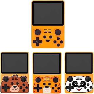 JOYFAN Powkiddy RGB20S Handheld Game Console, 3.5 Inch Screen Game Player with Built-in 20000+ Games, 16G+128G (2022NEW&Yellow)