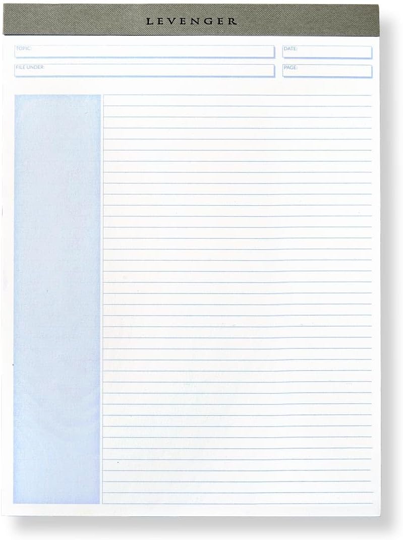 Levenger Freeleaf Soft Color Annotation Ruled Pads (set of 4) - Junior, 5 1/2 x 8 1/2 Smooth, Archive-quality 90-gsm paper, Notepads, paper pads, office pads, office notepads, office supplies