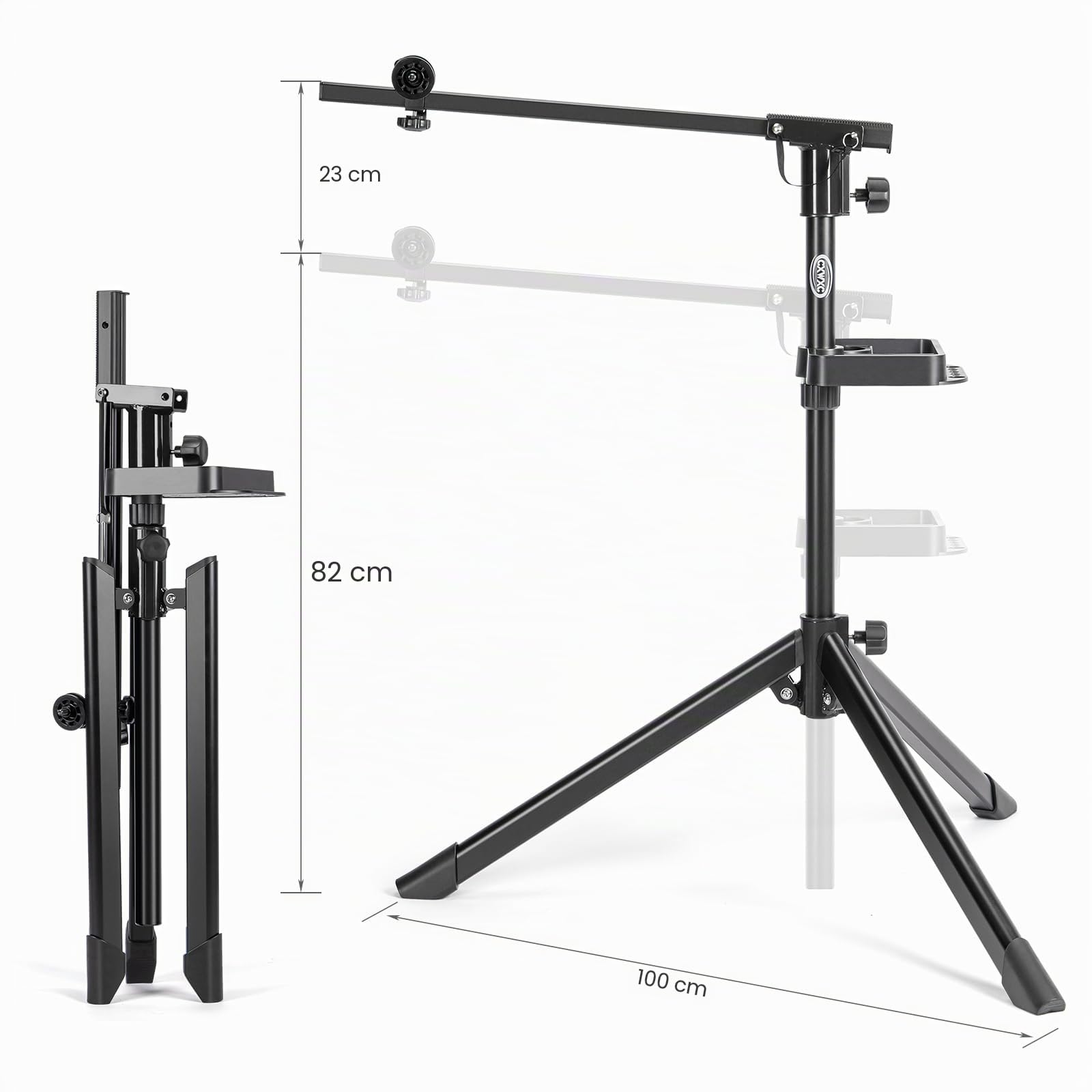 CXWXC Support de montage pour vélo - Support de réparation professionnel avec plateau à outils et compartiment magnétique (Noir)