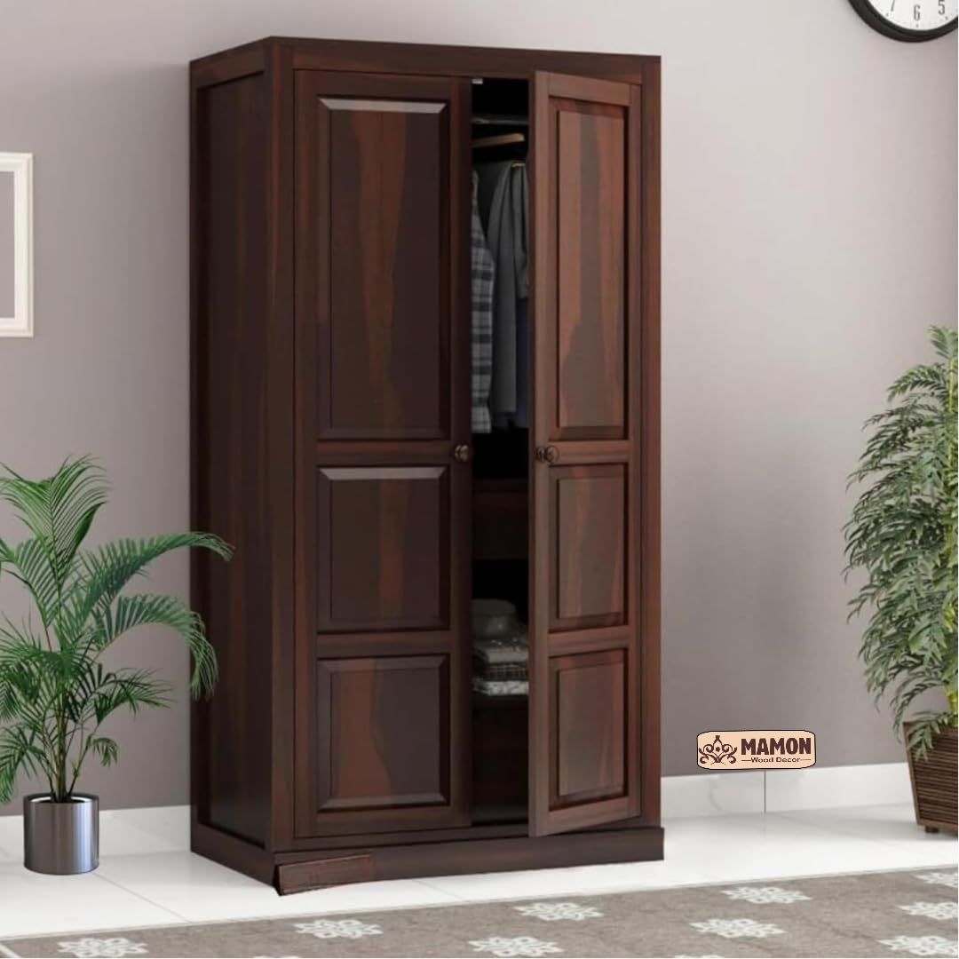 MAMON WOOD DECOR Sheesham Wood Wardrobe with 3 Drawer and 4 Shelves Storage for Bedroom Wooden Almirah for Clothes for Liv... - Review, Price and Buying Guide