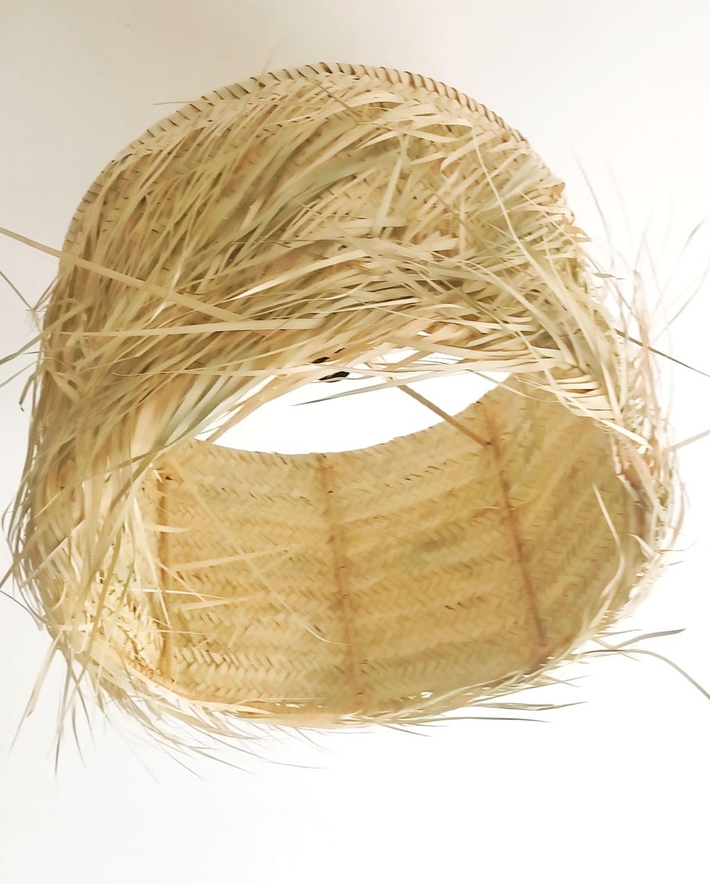 Générique suspension luminaire paille - Abat jour rond 45 cm en paille - suspension naturelle bohème
